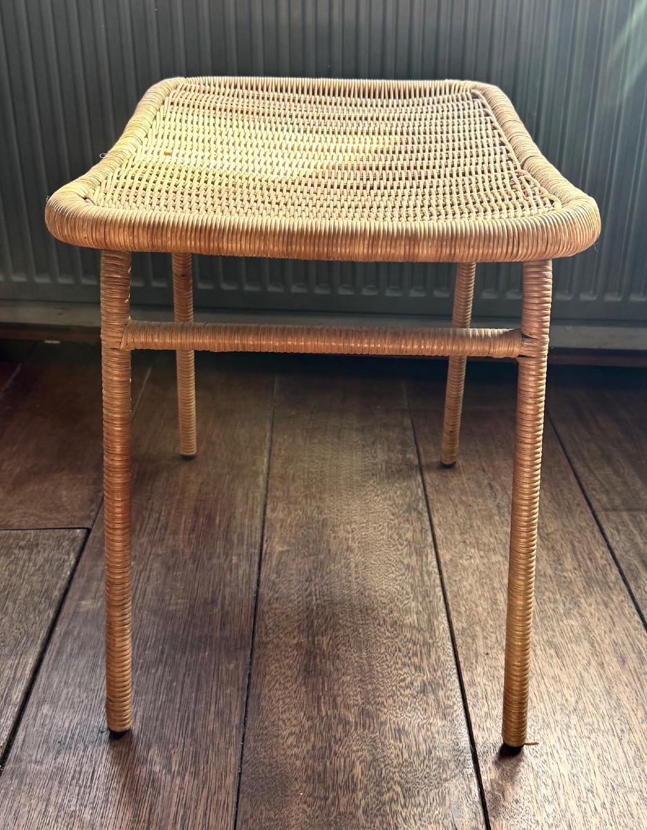 Joseph André Motte - Rattan Stool / Ottoman-photo-1