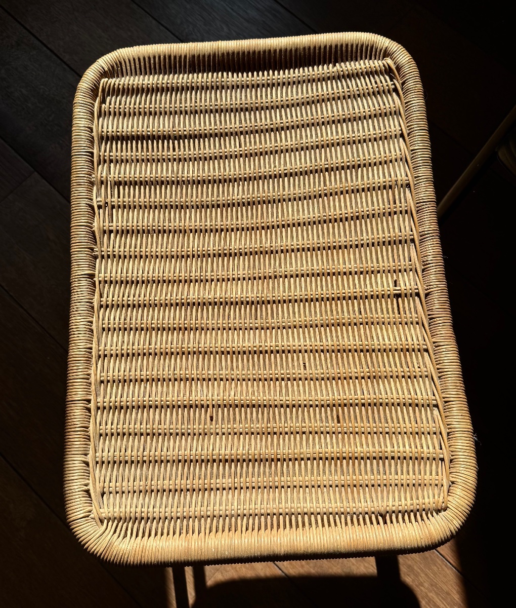 Joseph André Motte - Rattan Stool / Ottoman-photo-3