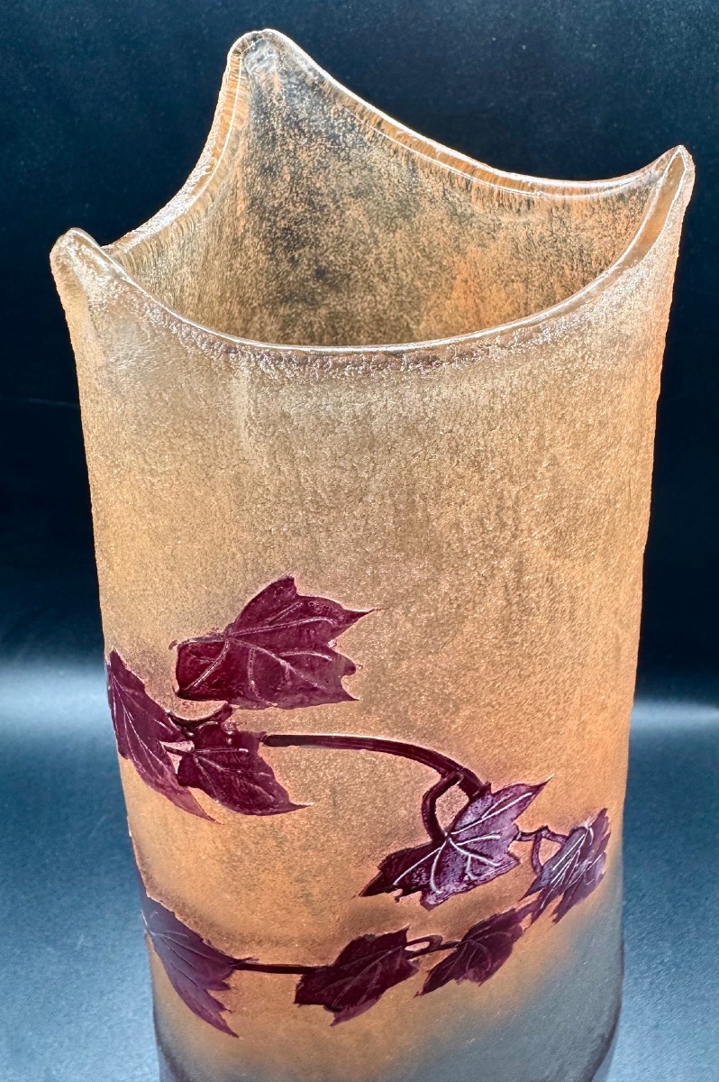 François Théodore Legras - Large Vase With Virginia Creeper Design - Hot-drawn Spouts-photo-4