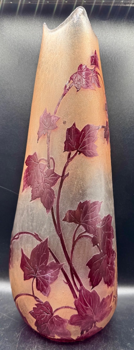 François Théodore Legras - Large Vase With Virginia Creeper Design - Hot-drawn Spouts-photo-2