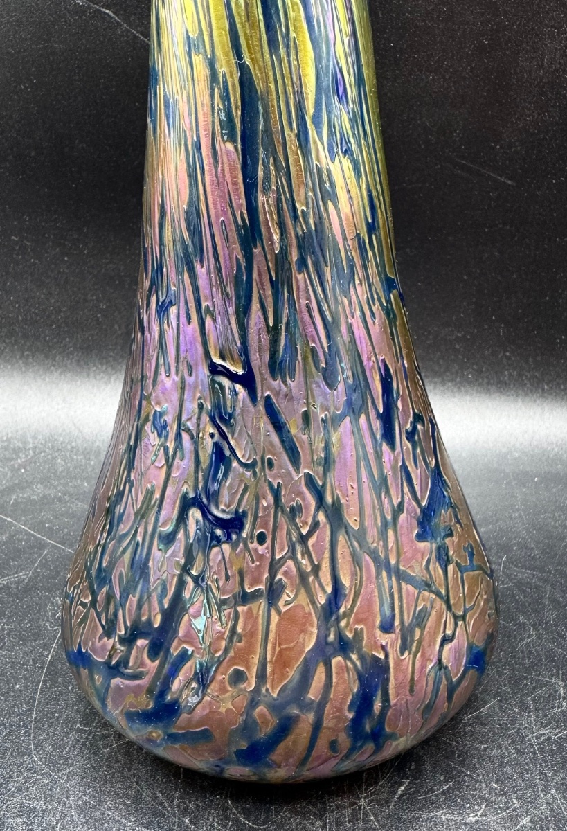 Vase Art Nouveau verrerie de Bohème Attribué à Fritz HECKERT-photo-3
