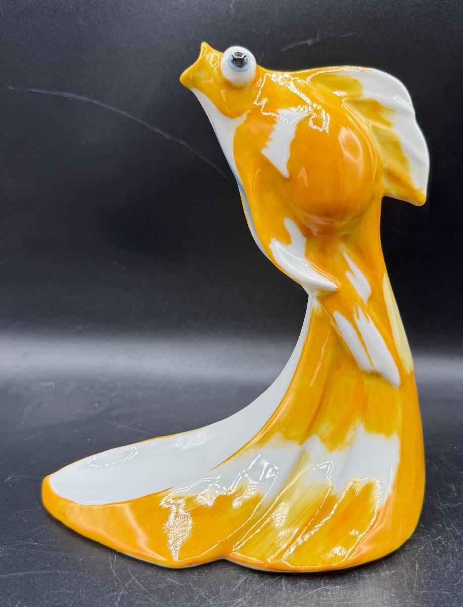 E.M.SANDOZ et Théodore HAVILAND à Limoges - Vase poisson de chine-photo-3