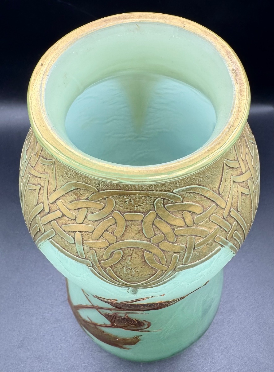 Montjoye  St Denis - Art Nouveau-era Vase Decorated With Thistles-photo-1