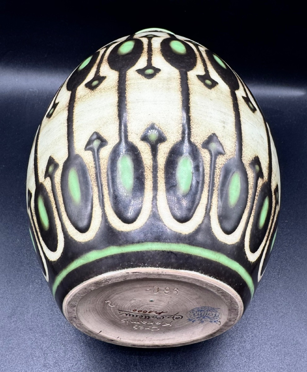 Charles CATTEAU - BOCH Frères KERAMIS - Vase africaniste Art Déco-photo-4