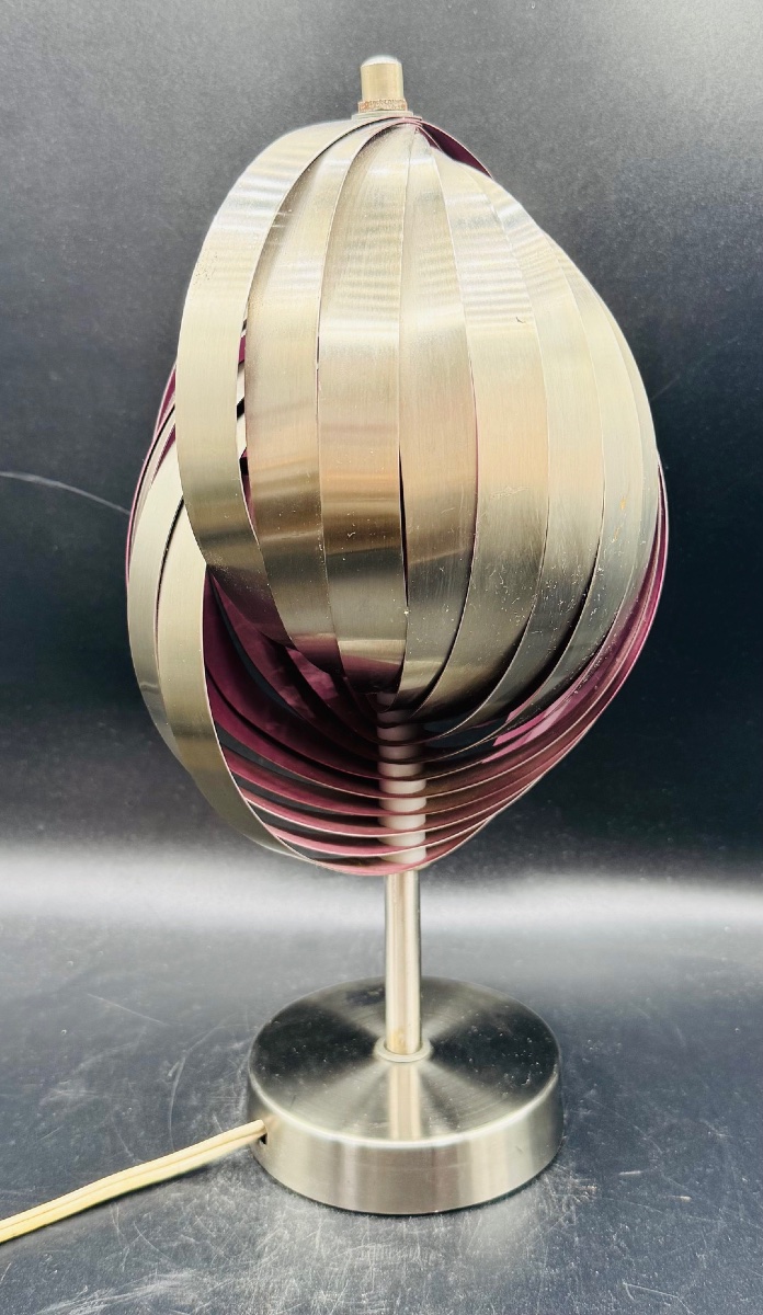 Henri Mathieu - Aluminum Snail Lamp, Purple Interior - 1950s–1960s-photo-2