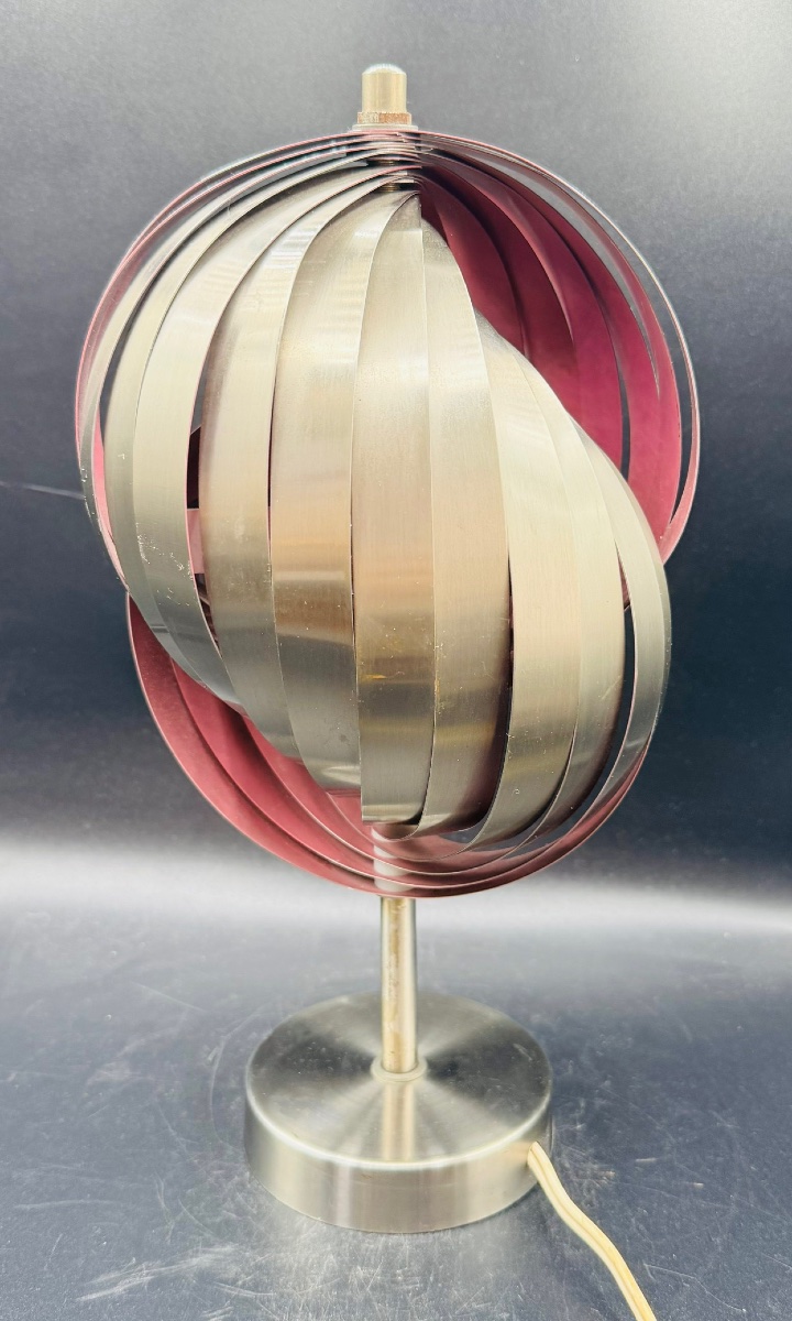 Henri Mathieu - Aluminum Snail Lamp, Purple Interior - 1950s–1960s-photo-3