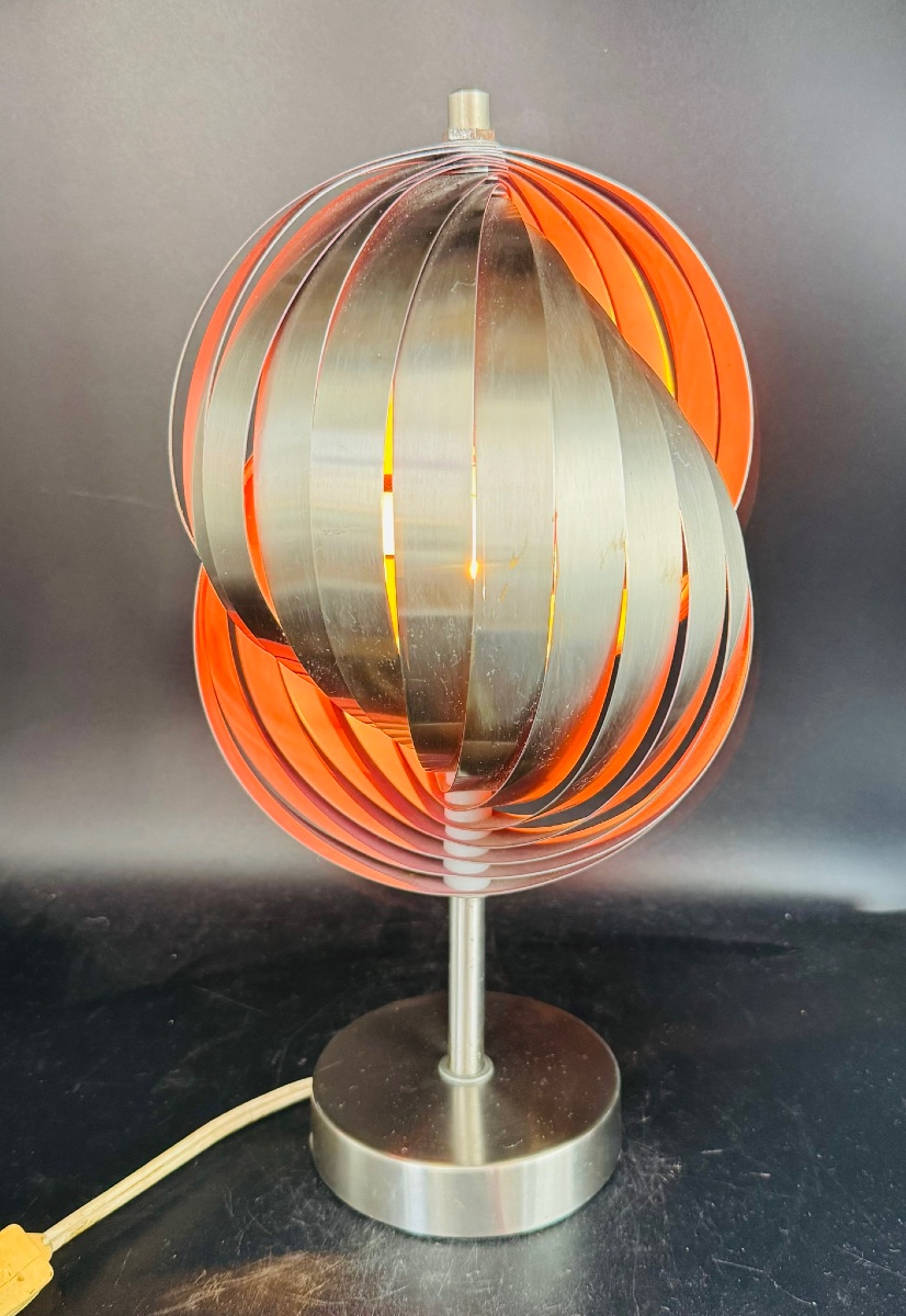 Henri Mathieu - Aluminum Snail Lamp, Purple Interior - 1950s–1960s-photo-1