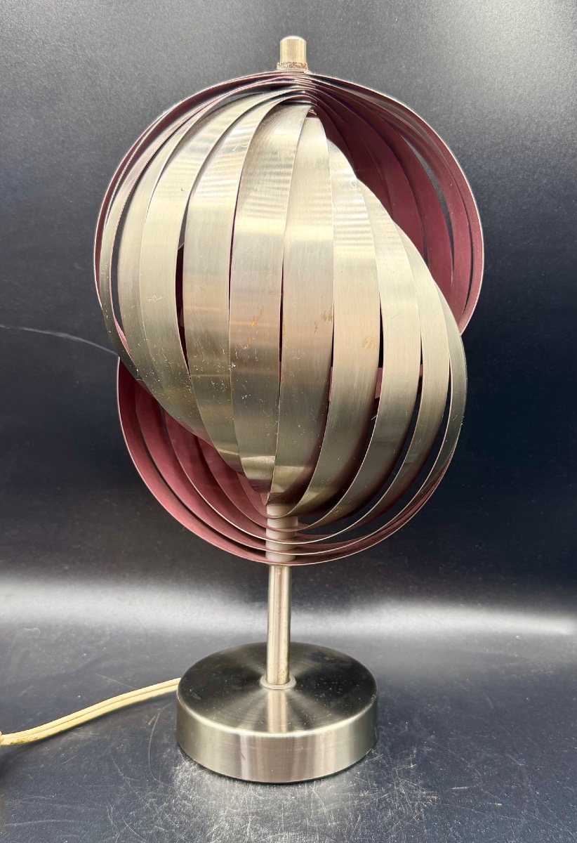 Henri Mathieu - Aluminum Snail Lamp, Purple Interior - 1950s–1960s