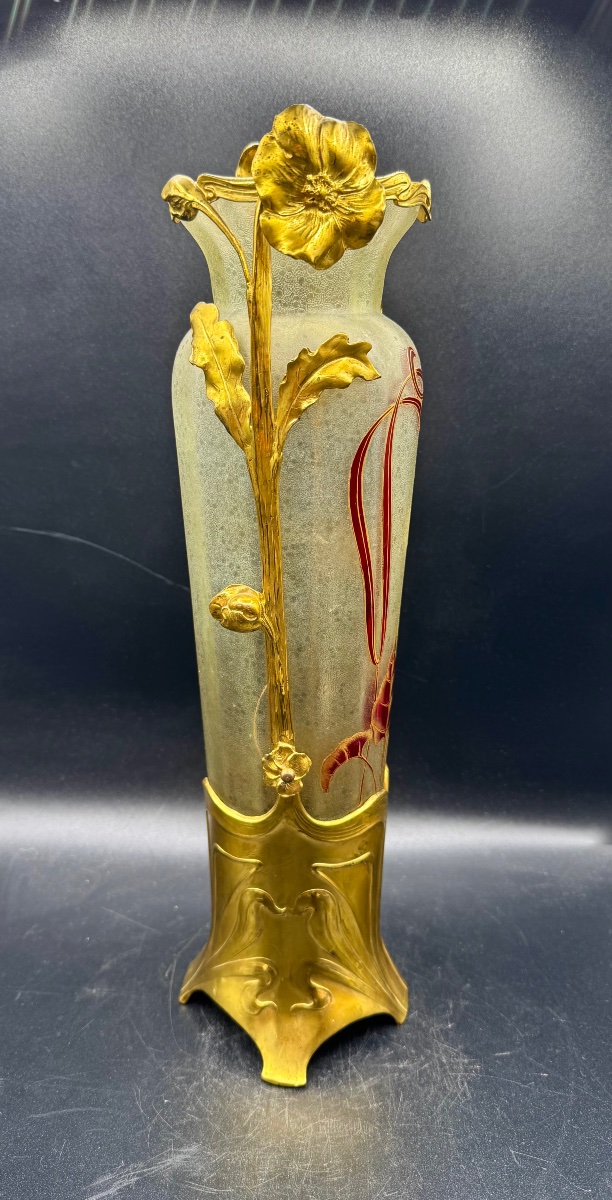 ORIVIT et ST LOUIS ou Val St Lambert ? Vase d'époque Art Nouveau -photo-2