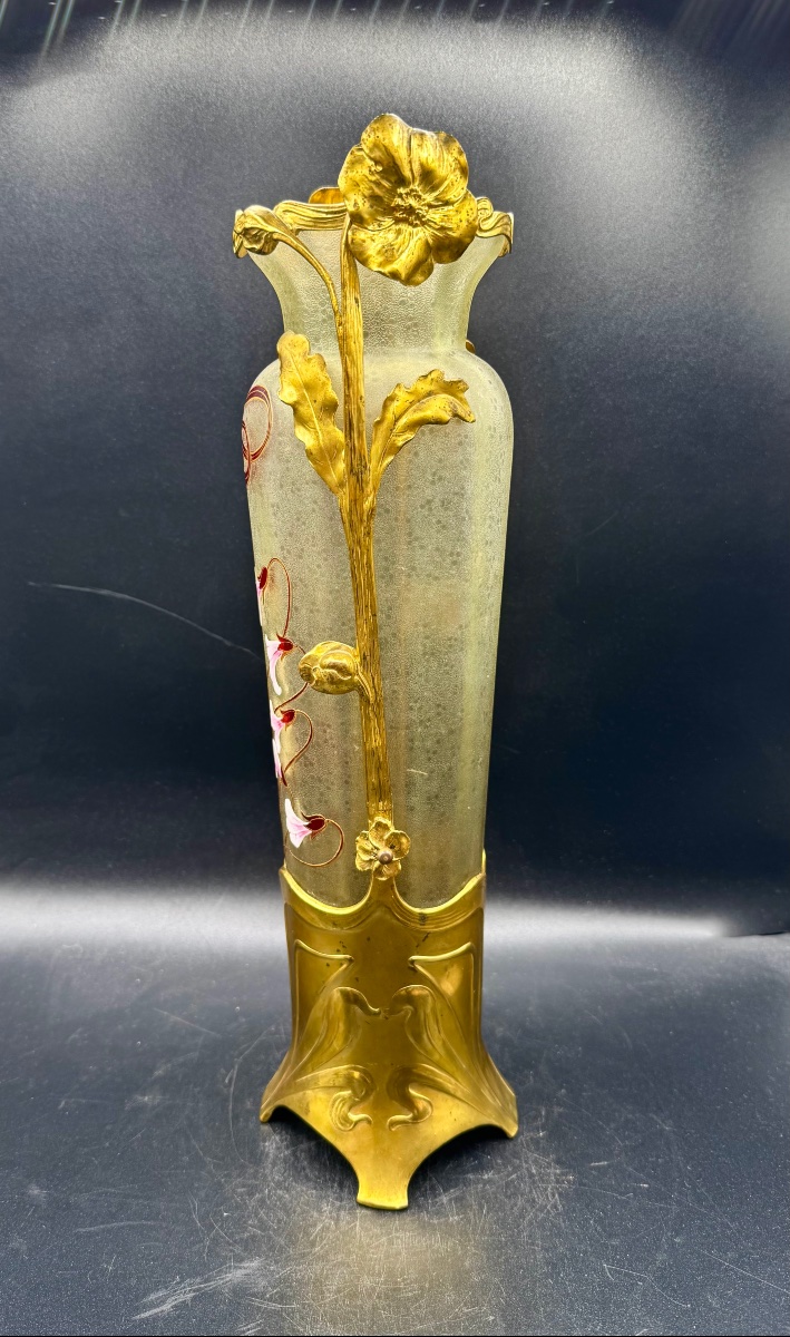 ORIVIT et ST LOUIS ou Val St Lambert ? Vase d'époque Art Nouveau -photo-3