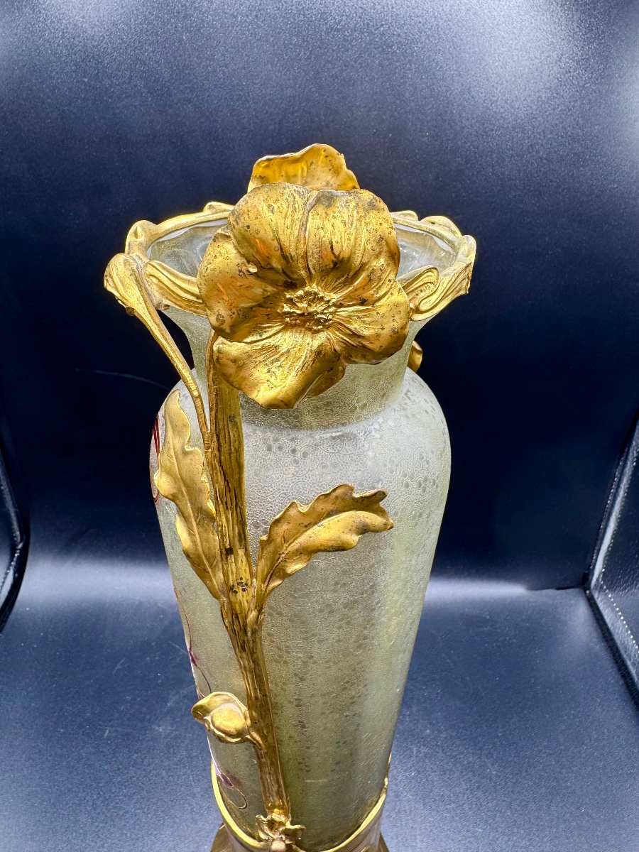 ORIVIT et ST LOUIS ou Val St Lambert ? Vase d'époque Art Nouveau -photo-4