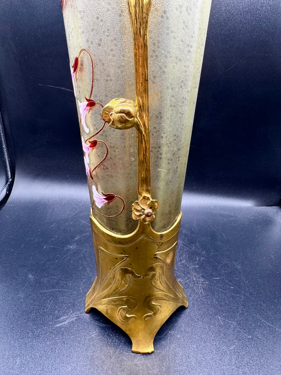 ORIVIT et ST LOUIS ou Val St Lambert ? Vase d'époque Art Nouveau -photo-1
