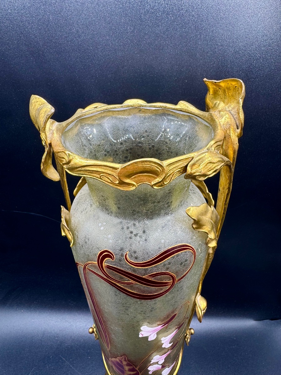 ORIVIT et ST LOUIS ou Val St Lambert ? Vase d'époque Art Nouveau -photo-2