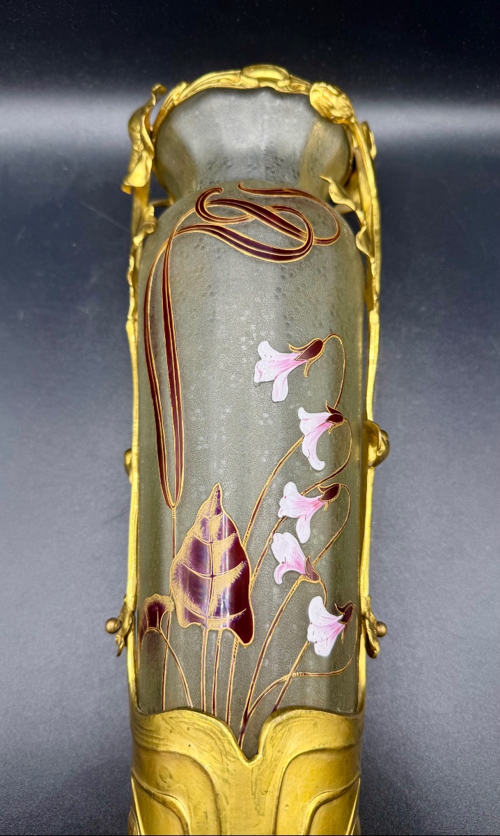 ORIVIT et ST LOUIS ou Val St Lambert ? Vase d'époque Art Nouveau -photo-3
