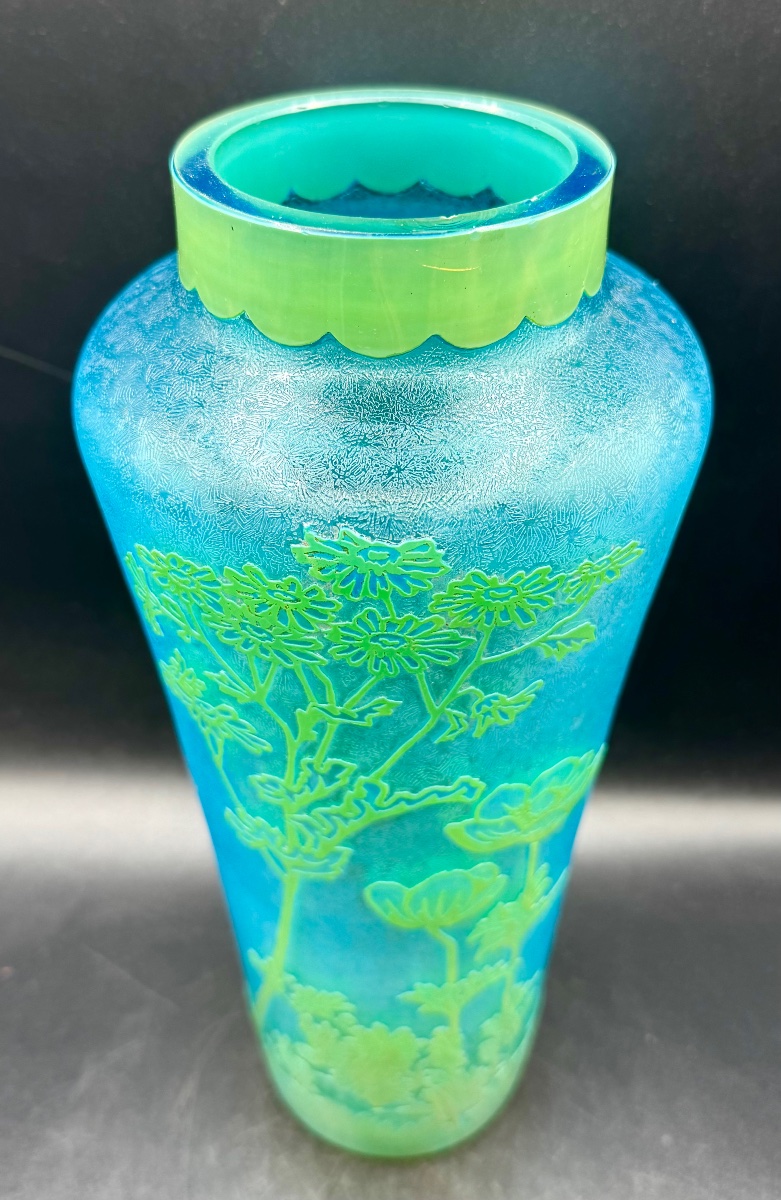 BACCARAT - SAINT-LOUIS ? - Vase d'époque Art Nouveau Cristal  ouraline-photo-2