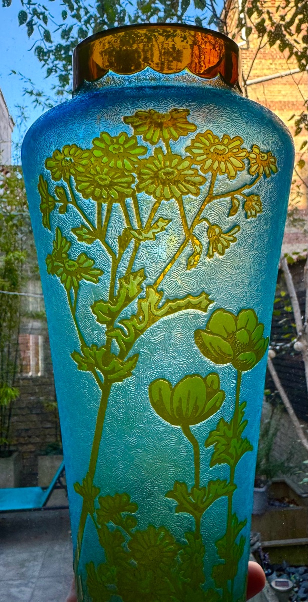 BACCARAT - SAINT-LOUIS ? - Vase d'époque Art Nouveau Cristal  ouraline-photo-4