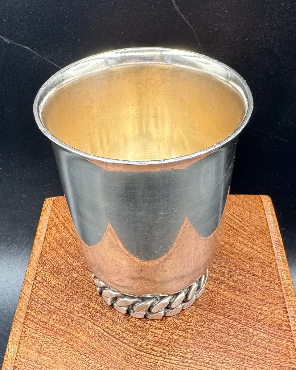 Jean Desprès - Tumbler With Chain-link Design - Silver-plated Metal-photo-2
