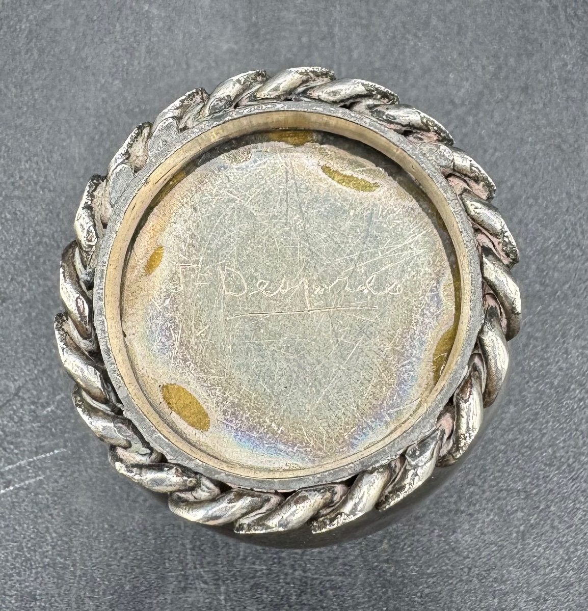 Jean Desprès - Tumbler With Chain-link Design - Silver-plated Metal-photo-4