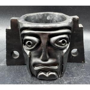 Jean MARAIS Vallauris - Vase céramique émaillé noir mat