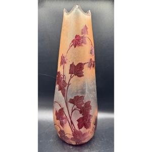 François Théodore Legras - Large Vase With Virginia Creeper Design - Hot-drawn Spouts