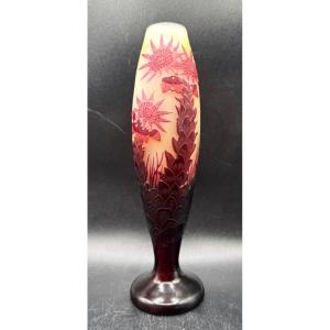 Émile GALLÉ Nancy - Vase d'époque art nouveau - Rare décor