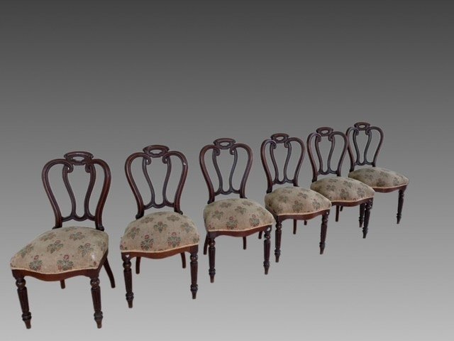 Group Of Six Louis Philippe Chairs