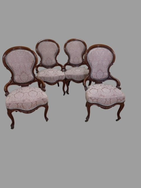 Quatre Fauteuils De Salon Louis Philippe-photo-1