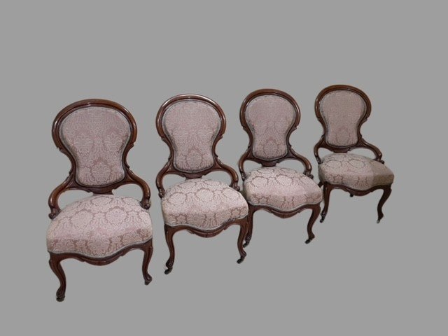 Quatre Fauteuils De Salon Louis Philippe-photo-8
