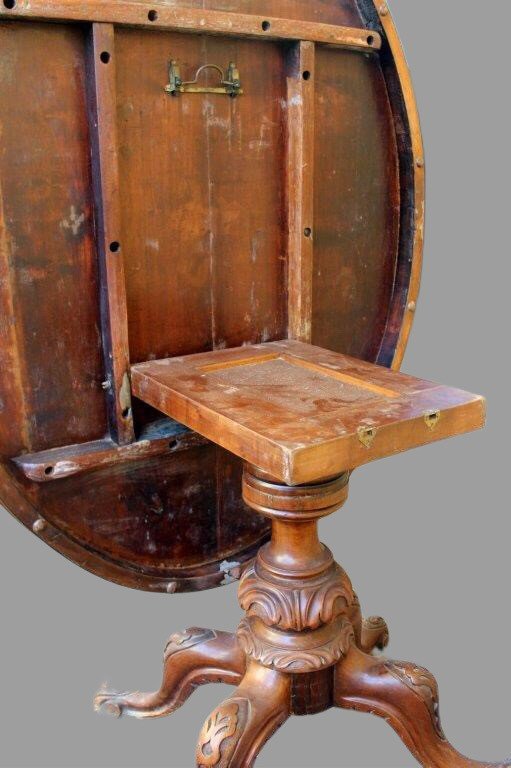 Tea Table In Walnut And Burr Walnut-photo-2