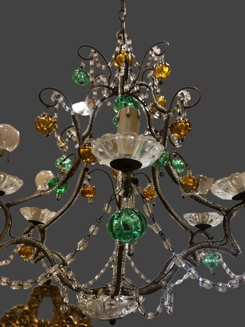 Chandelier With Colored Glass-photo-3