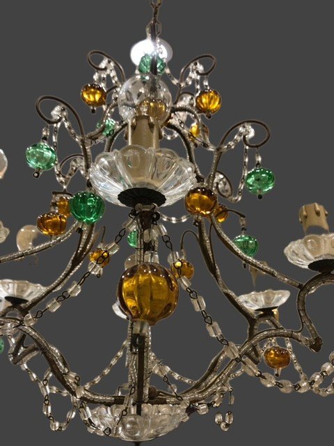 Chandelier With Colored Glass-photo-4