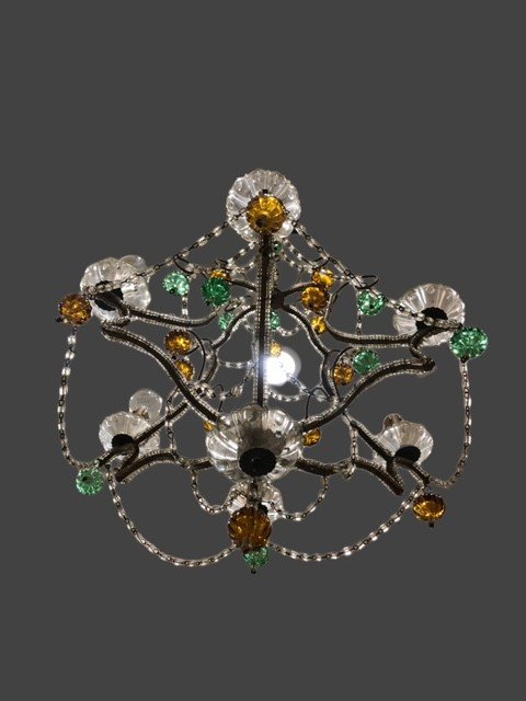 Chandelier With Colored Glass-photo-2