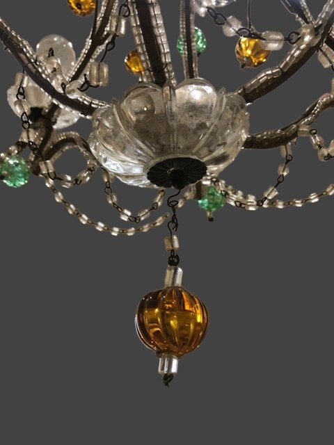 Chandelier With Colored Glass-photo-3