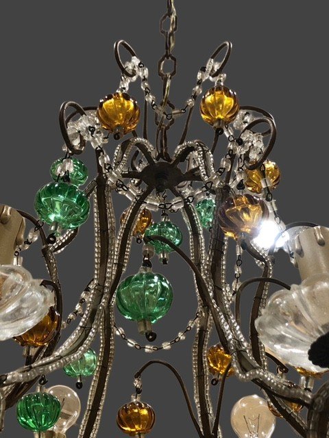 Chandelier With Colored Glass-photo-4