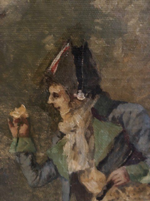 Painting Representing "galant Scene"-photo-5