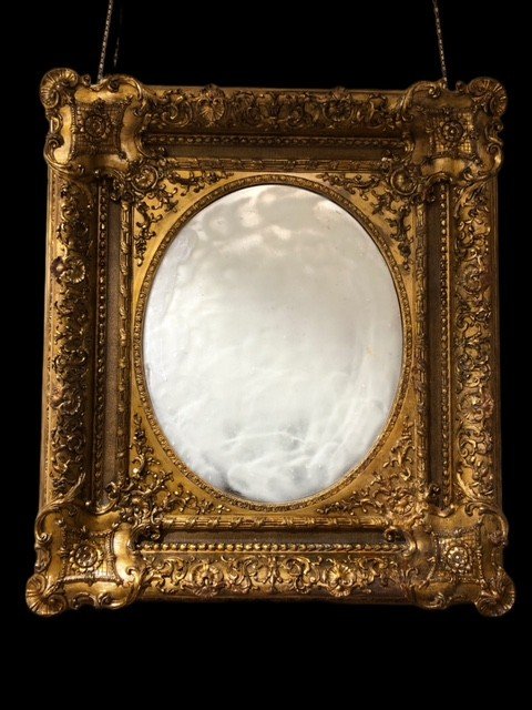 A Carved And Gilt Mirror-photo-2