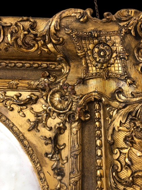 A Carved And Gilt Mirror-photo-2