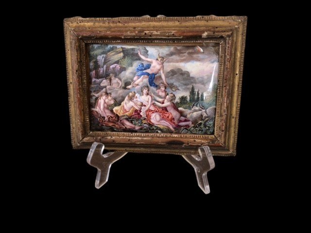 émail Peint Dans Un Cadre En Bois-photo-2