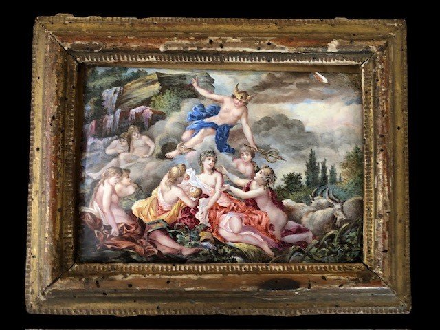 émail Peint Dans Un Cadre En Bois-photo-3