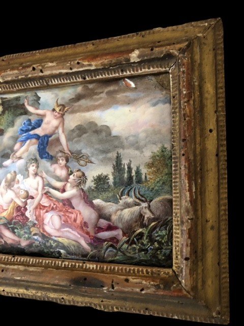 émail Peint Dans Un Cadre En Bois-photo-1