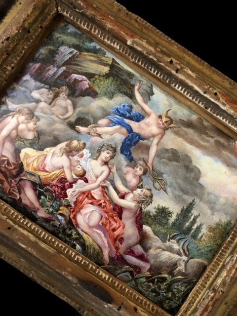 émail Peint Dans Un Cadre En Bois-photo-3