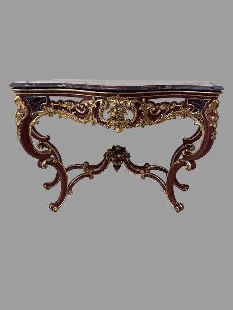 A Lacquered And Gilt Wood Console -photo-3