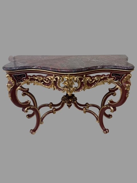 A Lacquered And Gilt Wood Console -photo-4