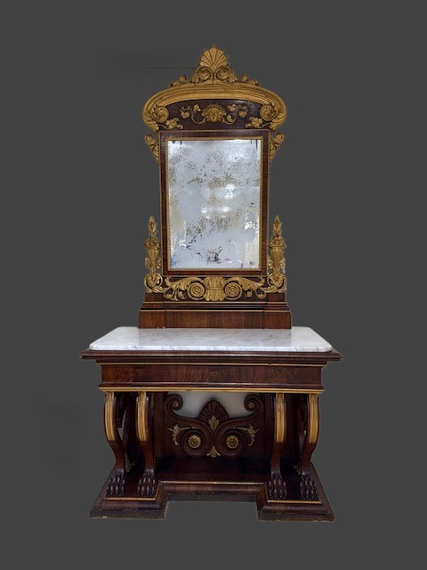 Importante console avec miroir