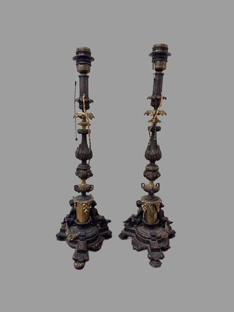 Pair Of Bronze Lamps-photo-1