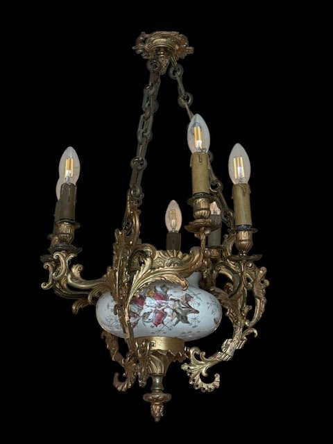 Gilt Bronze Chandelier.-photo-2