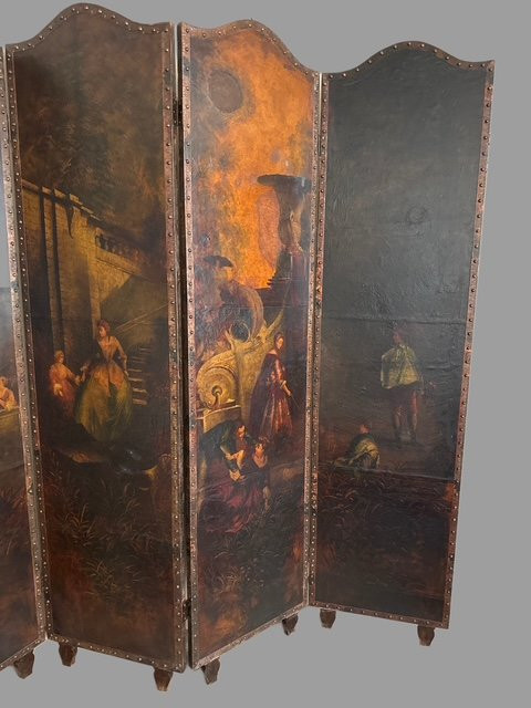 Paravent peint à six panneaux-photo-4