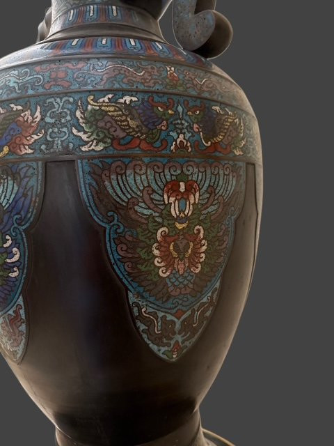 Pair Of Enameled Vases-photo-3