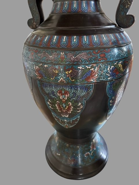 Paire de vases émaillés-photo-1