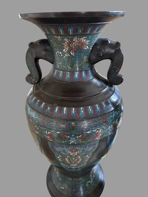 Paire de vases émaillés-photo-2